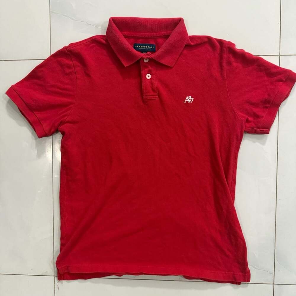 Aeropostale A87 Pique Polo Size M Red Short Sleeve